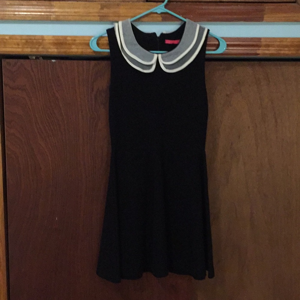 Black pinkyotto collared fit and flare dress